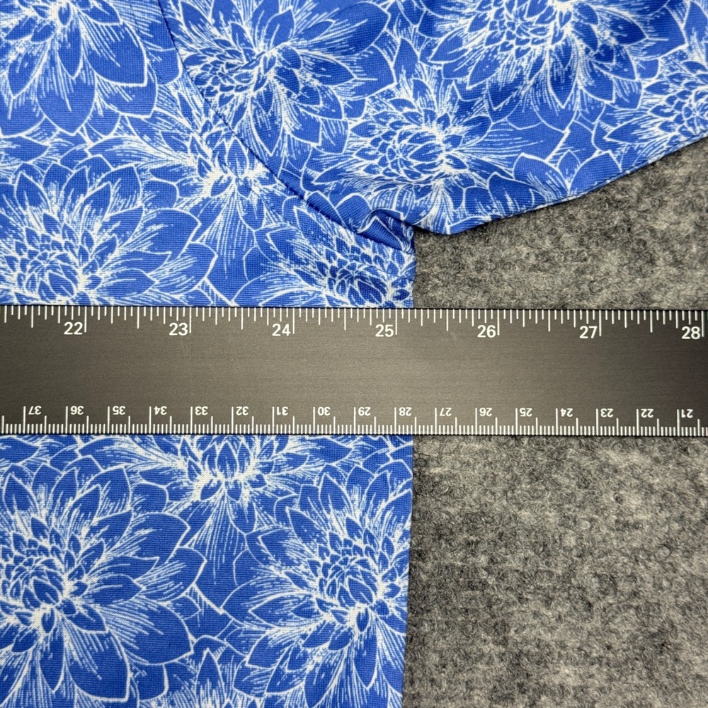 Donald Ross Sportswear Men's Blue Floral Print Golf Polo Shirt Size L - Picture 4 of 11
